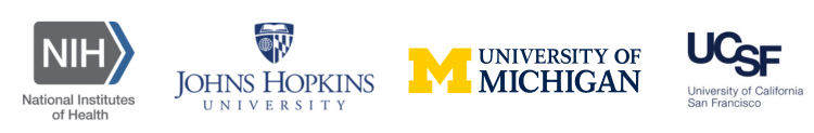NIH, Johns Hopkins University, University of Michigan and UCSF logos